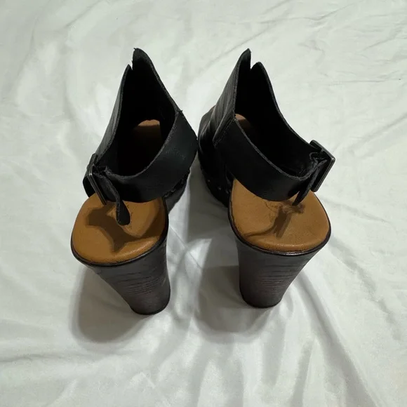 Korks Black Slingback Heels Comfort Block Heel Size 8 - Picture 4 of 5